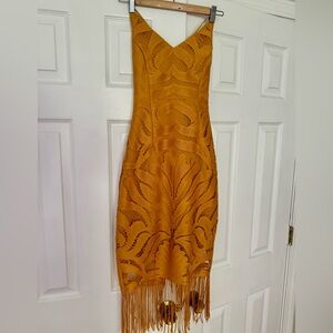 Two Sisters The Label deni dress mustard color lace